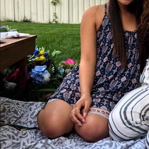 Printed Sundress with Crossed Back Straps